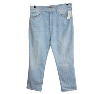 MOTHER The Tripper Ankle Jeans, High Rise, Straight Leg, Button Fly, Blue, 34